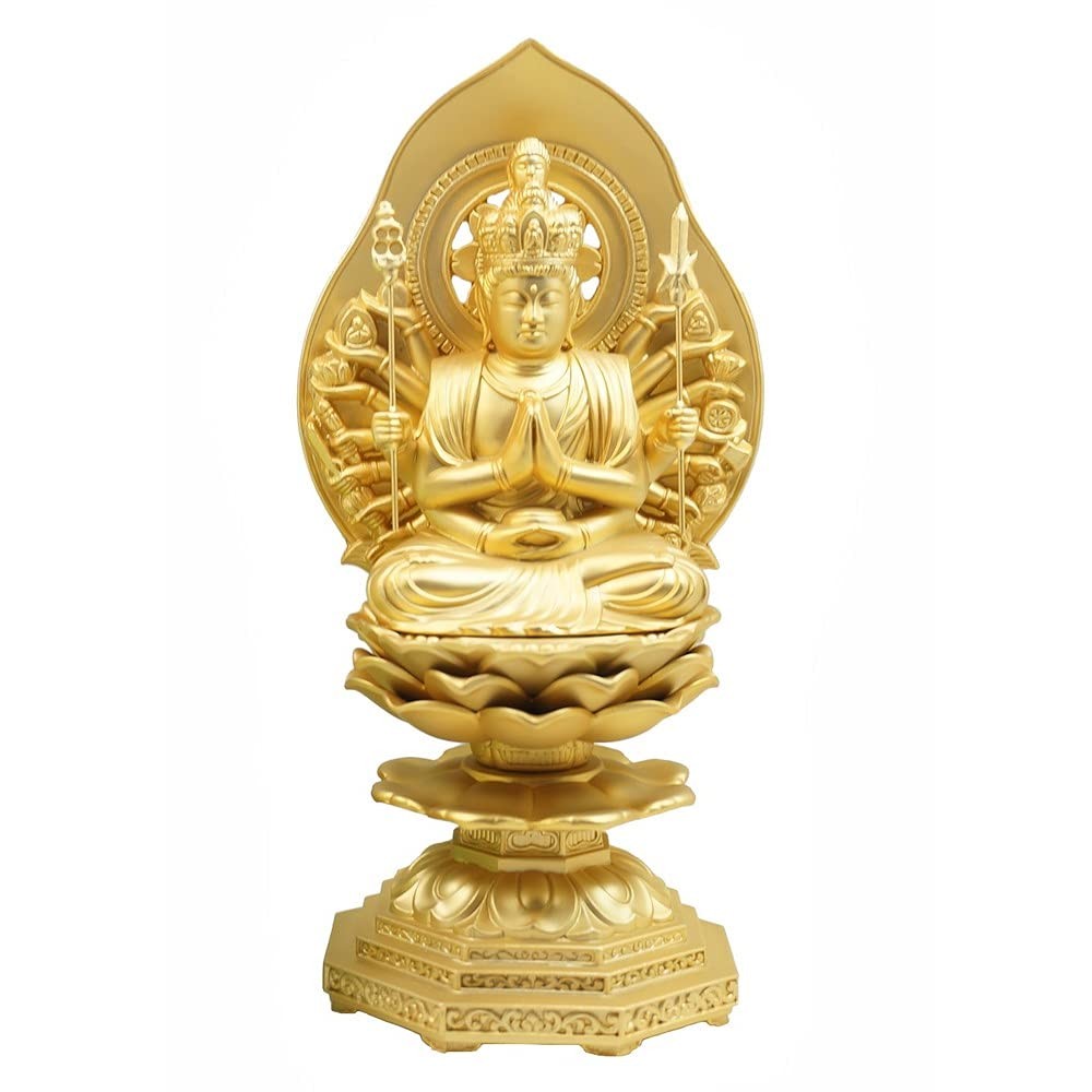 Thousand-Armed Kannon Bodhisattva, 15.5cm, Gold-Plated, Alloy [Buddha Statue]