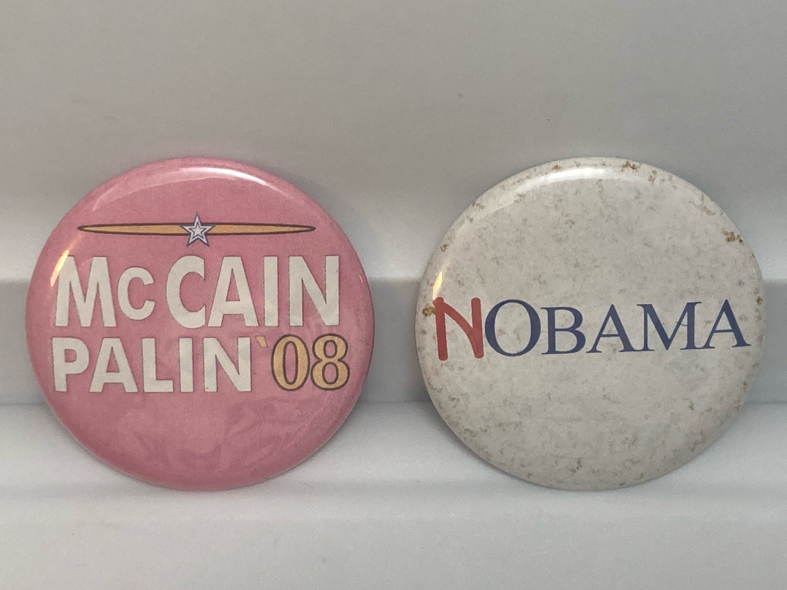 John McCain Palin NOBAMA Presidential Election Political Pinback Button Lot of 2