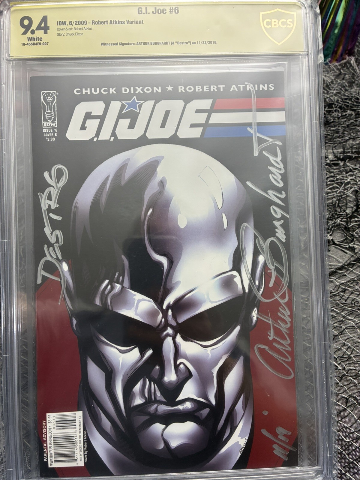G.I. Joe #6 Signed by Arthur Burghardt Destro graded 9.4 Autographed G.I. Joe #6 Signed by Arthur Burghardt Destro graded 9.4 Autographed