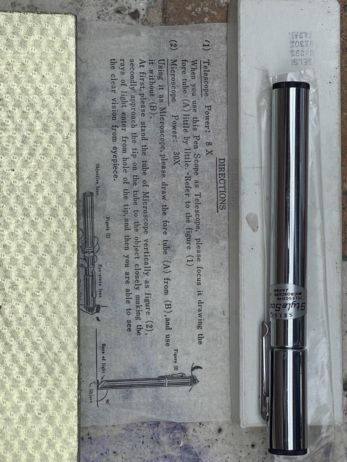 Vintage Selsi Style Scope Pen Telescope Microscope 8X 30X Japan Vintage Selsi Style Scope Pen Telescope Microscope 8X 30X Japan