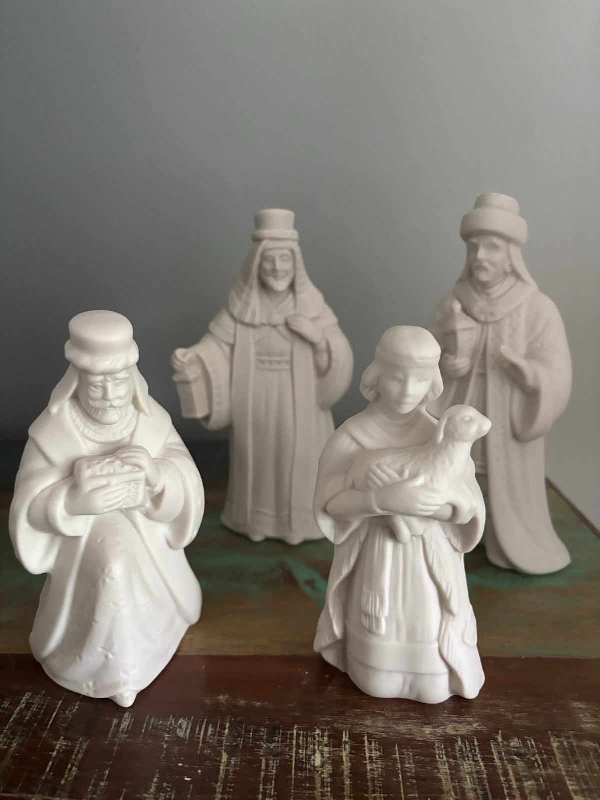 Lenox White Bisque 2000 Nativity Four Piece Lot Wise Men Magi & Shepard Boy Lenox White Bisque 2000 Nativity Four Piece Lot Wise Men Magi & Shepard Boy