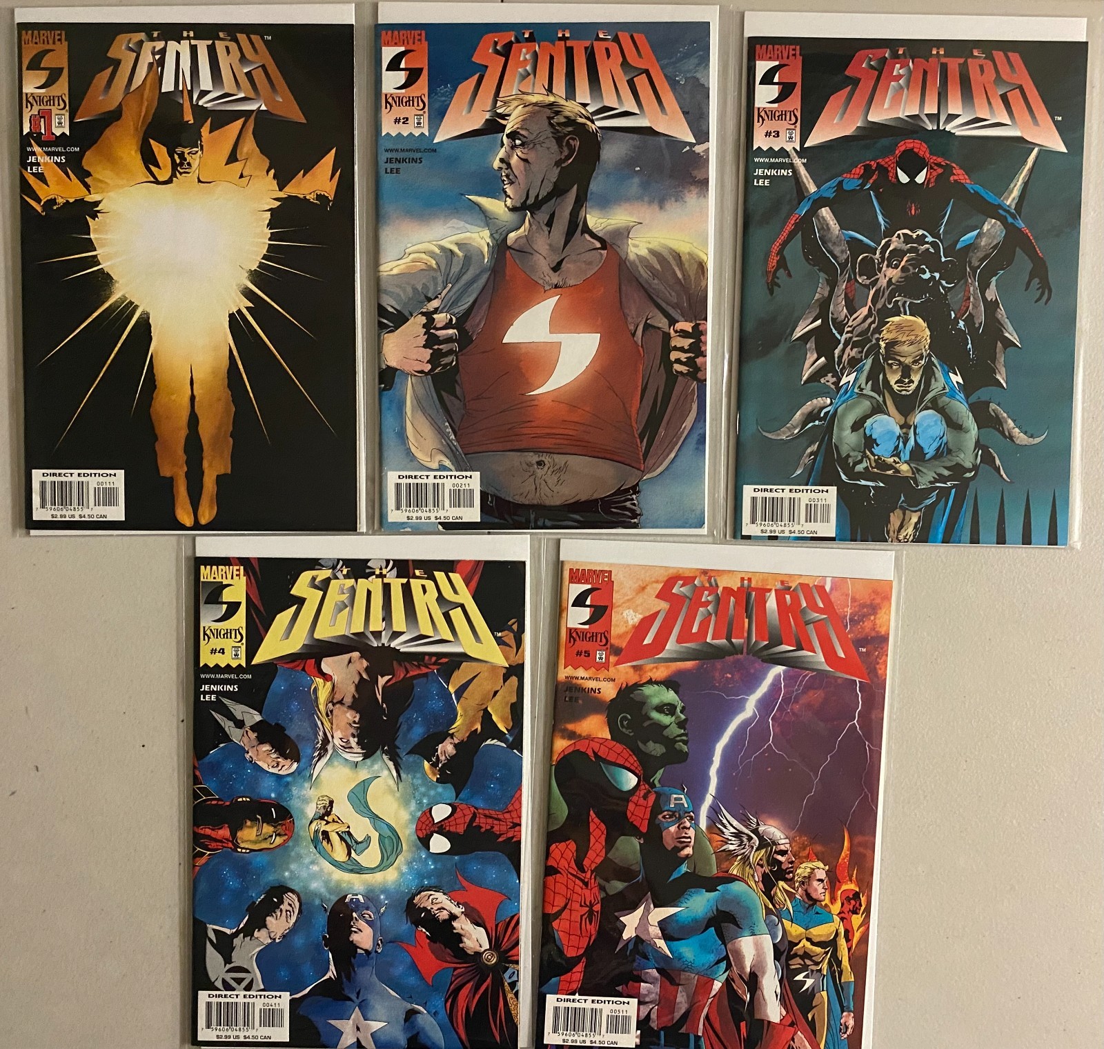 Sentry set #1-5 Marvel 1st Series (7.0 FN/VF) 1dst appearance Sentry (2000-'01) Sentry set #1-5 Marvel 1st Series (7.0 FN/VF) 1dst appearance Sentry (2000-'01)