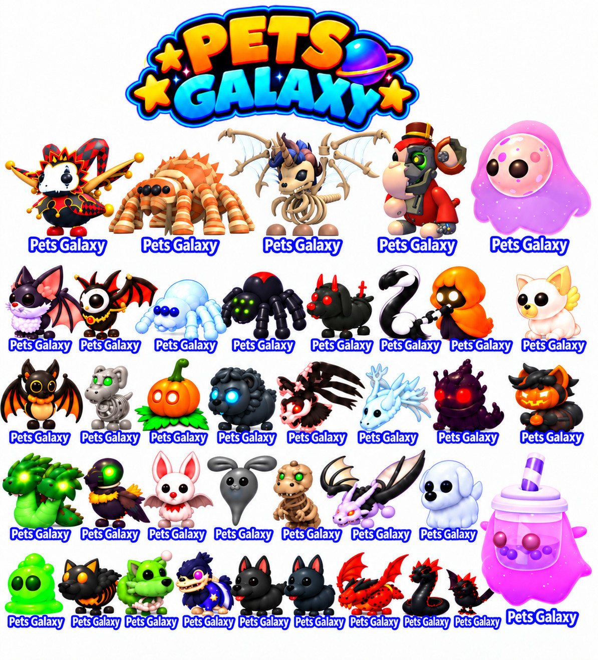 Halloween - Bubblegeist - Skelicorn - Jester Dragon - Adopt From Me Halloween - Bubblegeist - Skelicorn - Jester Dragon - Adopt From Me