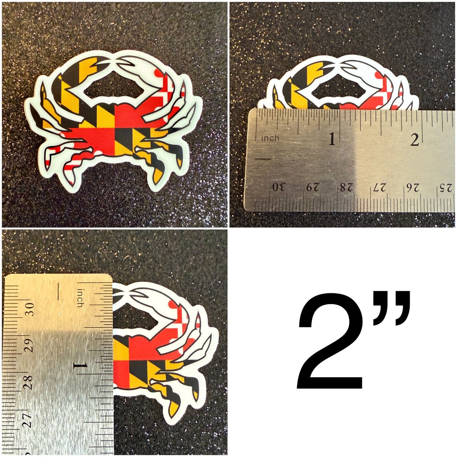 Maryland Flag Blue Crab Weatherproof Vinyl Sticker- 4 Size Options Maryland Flag Blue Crab Weatherproof Vinyl Sticker- 4 Size Options