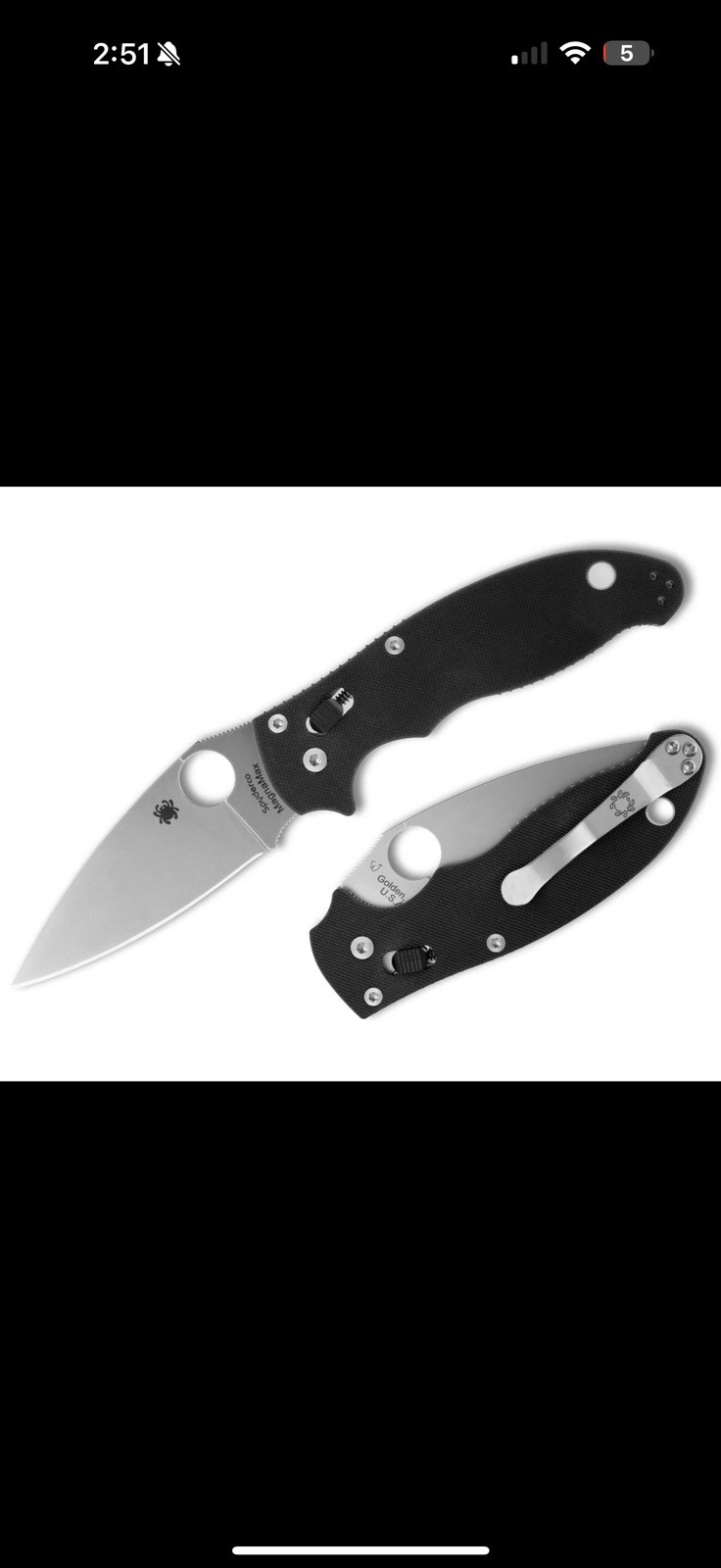 Spyderco Manix 2 MAGANAMAX Stonewashed Plain Blade Black G10 Handles C101GP2 Spyderco Manix 2 MAGANAMAX Stonewashed Plain Blade Black G10 Handles C101GP2