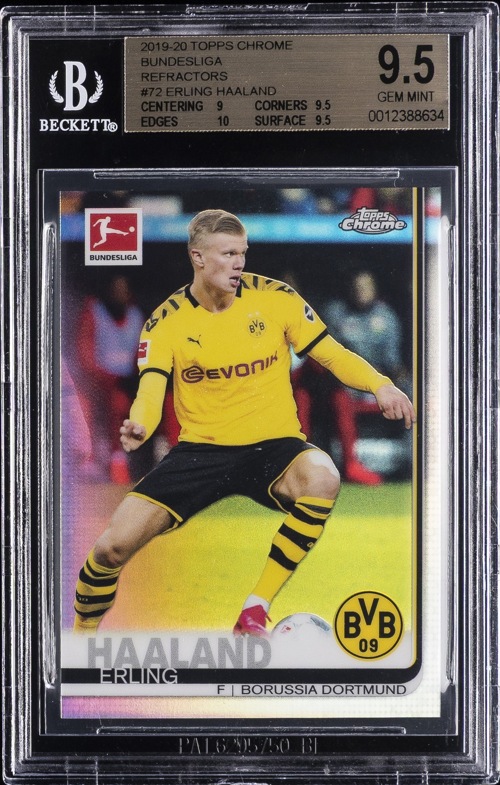 2019-20 TOPPS CHROME BUNDESLIGA REFRACTORS #72 ERLING HAALAND BGS 9.5 2019-20 TOPPS CHROME BUNDESLIGA REFRACTORS #72 ERLING HAALAND BGS 9.5