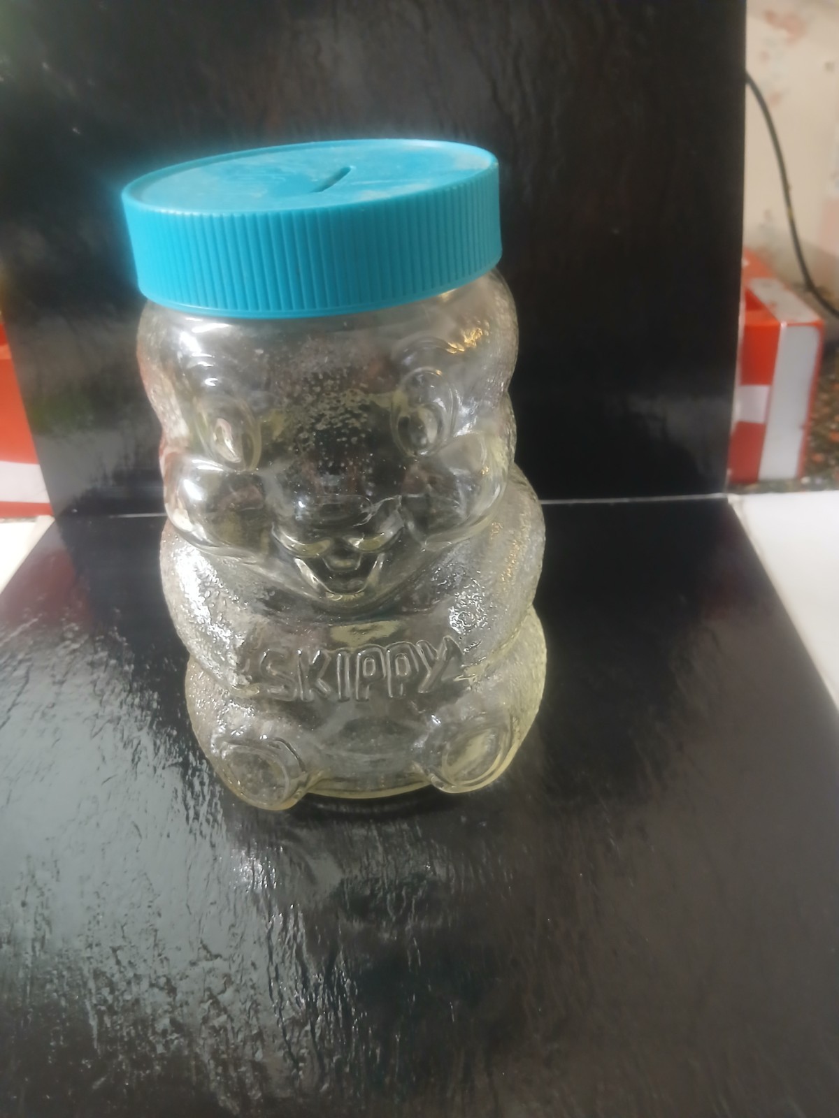 Vintage Skippy Peanut Butter Glass Chipmunk Piggy Bank Special Edition 1990 Vintage Skippy Peanut Butter Glass Chipmunk Piggy Bank Special Edition 1990