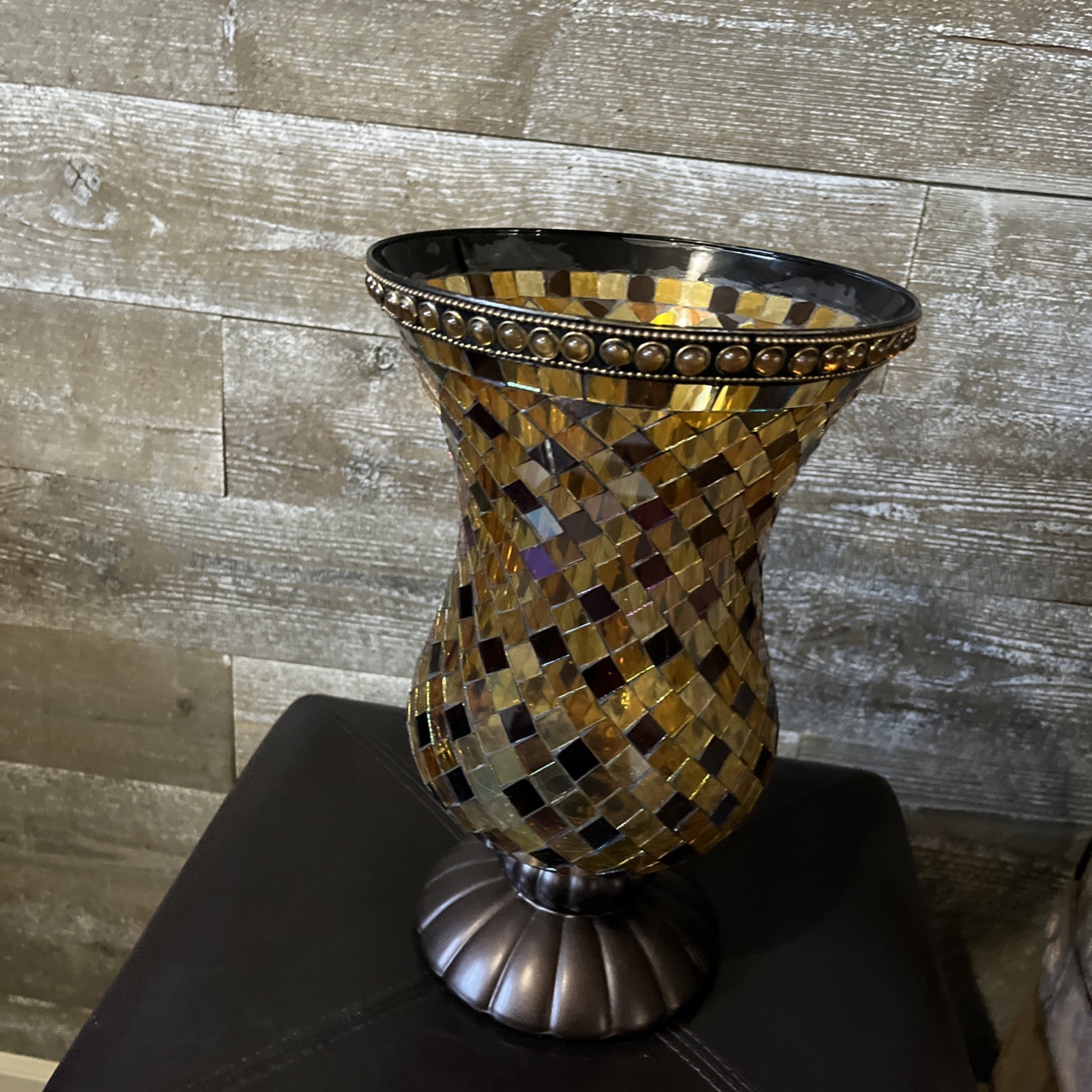 Partylite Mosaic Global Cushion Hurricane Candle Holder P8366 Partylite Mosaic Global Cushion Hurricane Candle Holder P8366