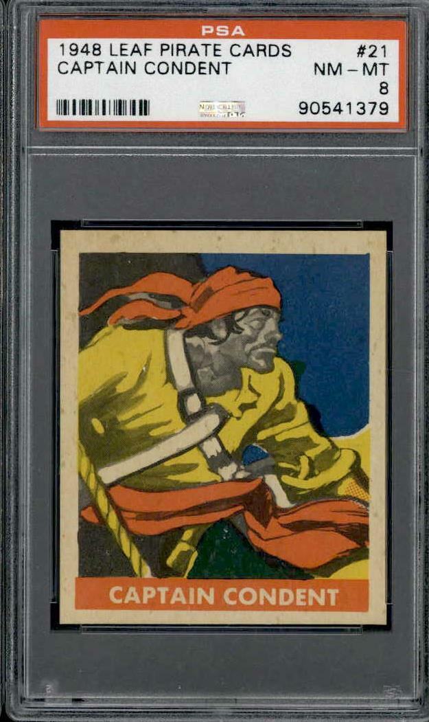1948 Leaf Pirate Cards #21 Captain Condent PSA 8 1948 Leaf Pirate Cards #21 Captain Condent PSA 8
