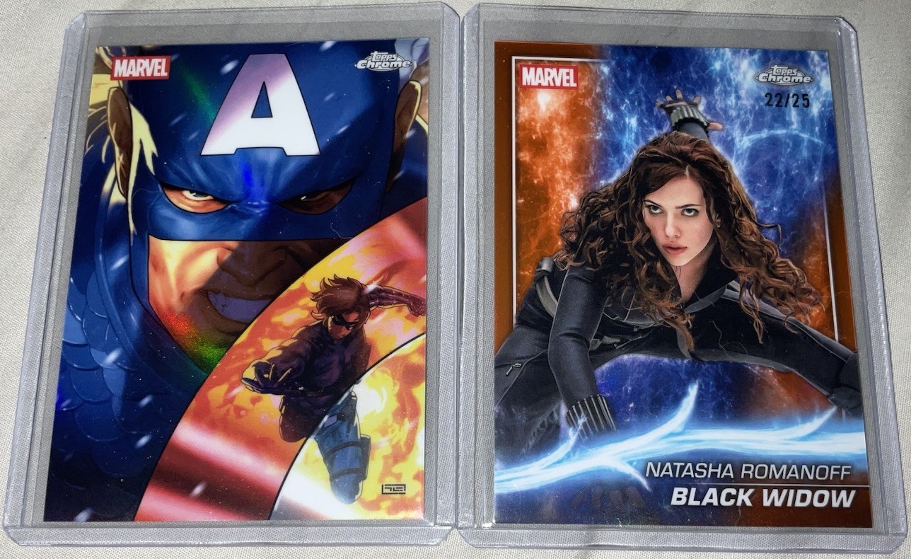2025 Topps Marvel Reflections Cap America & The Winter Soldier & Black Widow /25 2025 Topps Marvel Reflections Cap America & The Winter Soldier & Black Widow /25
