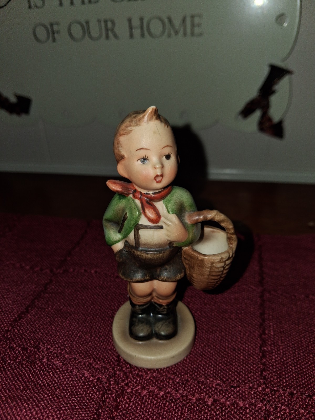 Goebel Hummel Figurine #51 2/0 Village Boy 4" W Germany Boy With Basket TMK 5