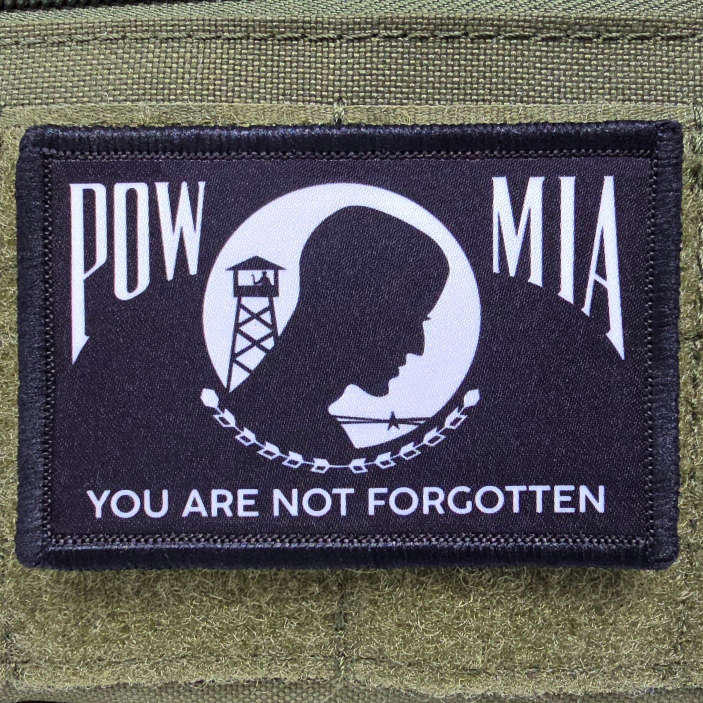 POW MIA Patch Moral Tactical Veteran Military Army USA Made Hook & Loop 3x2 POW MIA Patch Moral Tactical Veteran Military Army USA Made Hook & Loop 3x2