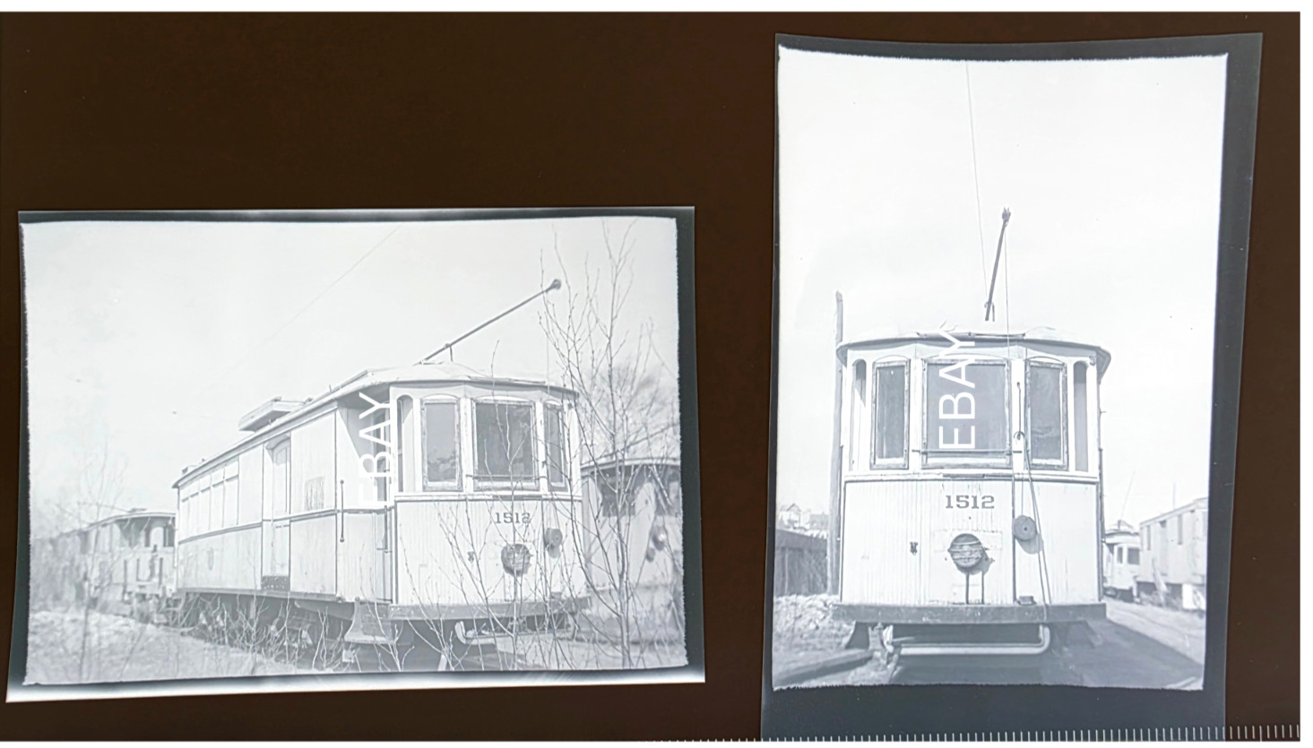 UER #1512 Ex P&D Line Car Scrap Line Lot of 2 Trolley Photo Negatives