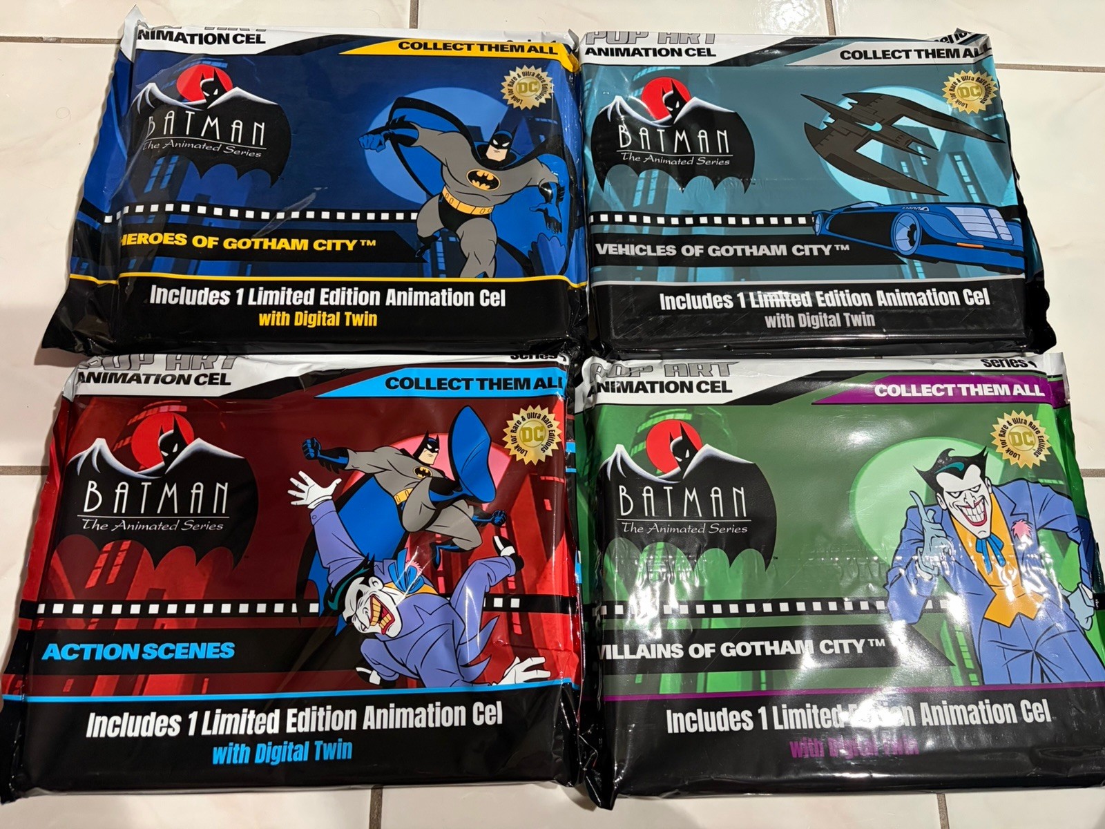 Pop Art Batman Animated Series Animation Cel Lot Of 4 1 Of Each New Sealed Pop Art Batman Animated Series Animation Cel Lot Of 4 1 Of Each New Sealed