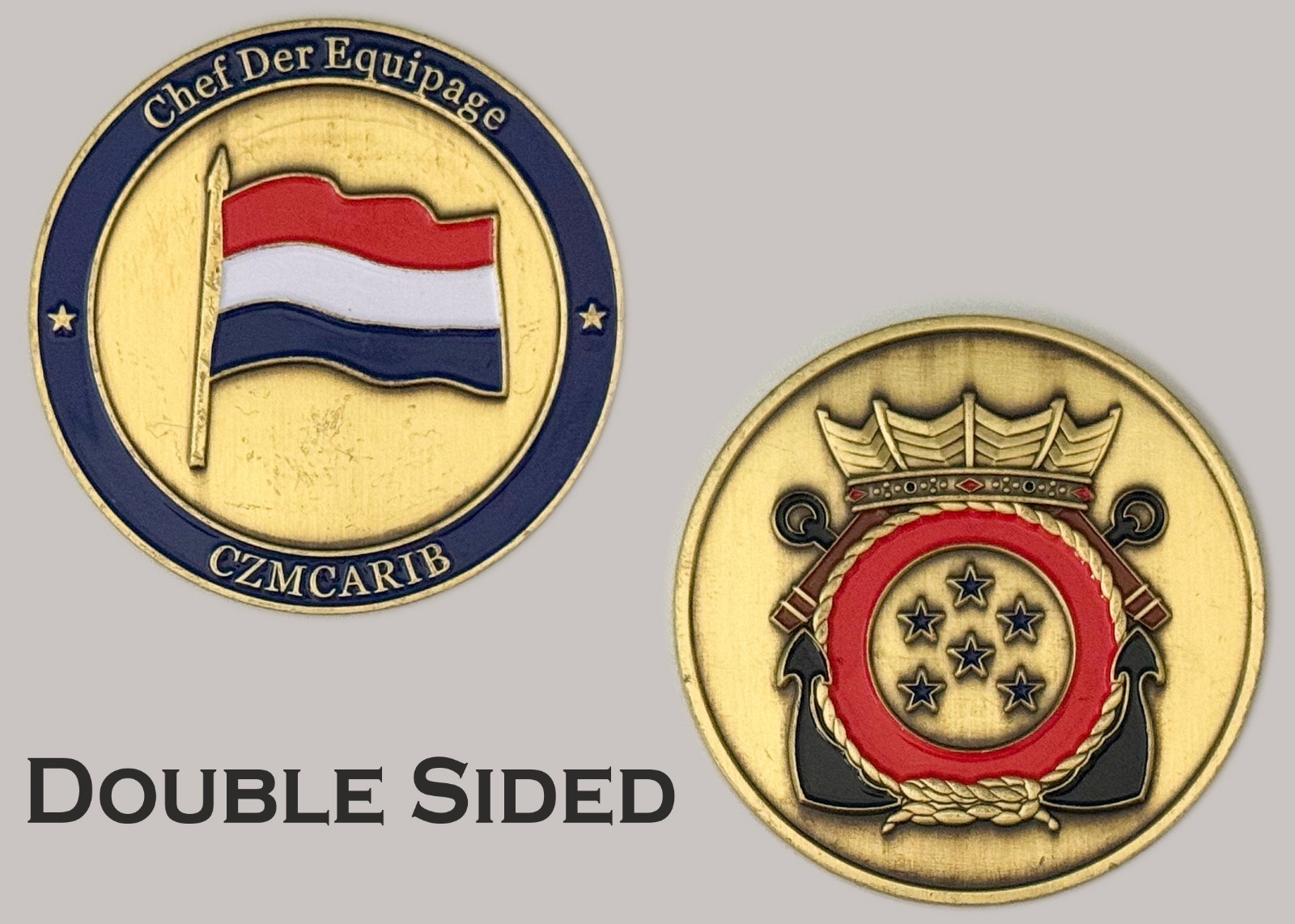 Dutch Caribbean CZMCARIB Naval Chef Der Equipage Challenge Coin J#9 Dutch Caribbean CZMCARIB Naval Chef Der Equipage Challenge Coin J#9