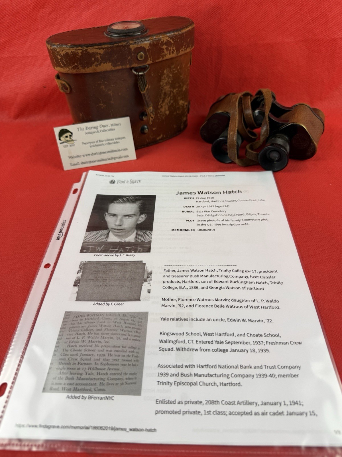 Original WW2 USN Named Binoculars Bausch & Lomb Researched KIA 1943
