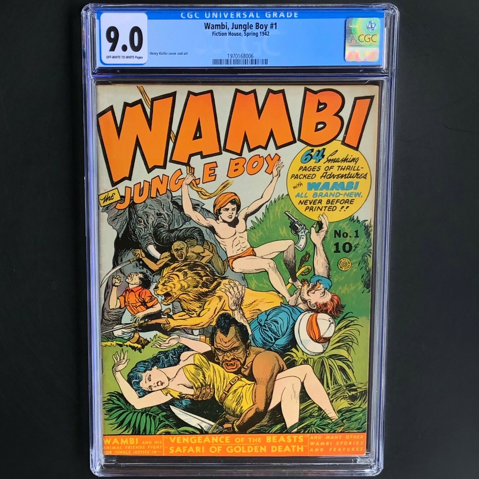 WAMBI THE JUNGLE BOY #1 (Fiction House 1942) 💥 CGC 9.0 💥 HIGHEST GRADED