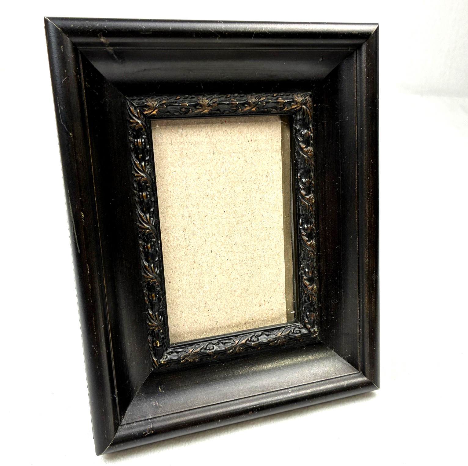 VTG Wood Dark Academia Gothic Frame Dark Brown 4"x6" Wall or Tabletop Baroque VTG Wood Dark Academia Gothic Frame Dark Brown 4"x6" Wall or Tabletop Baroque