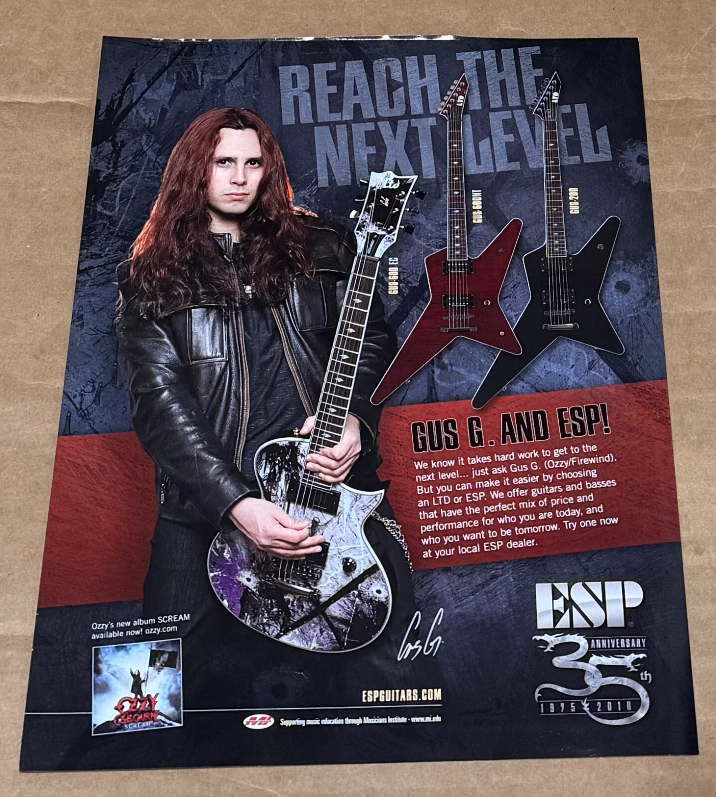 GUS G of FIREWIND - ESP GUITARS - 2010 Print Advertisement GUS G of FIREWIND - ESP GUITARS - 2010 Print Advertisement