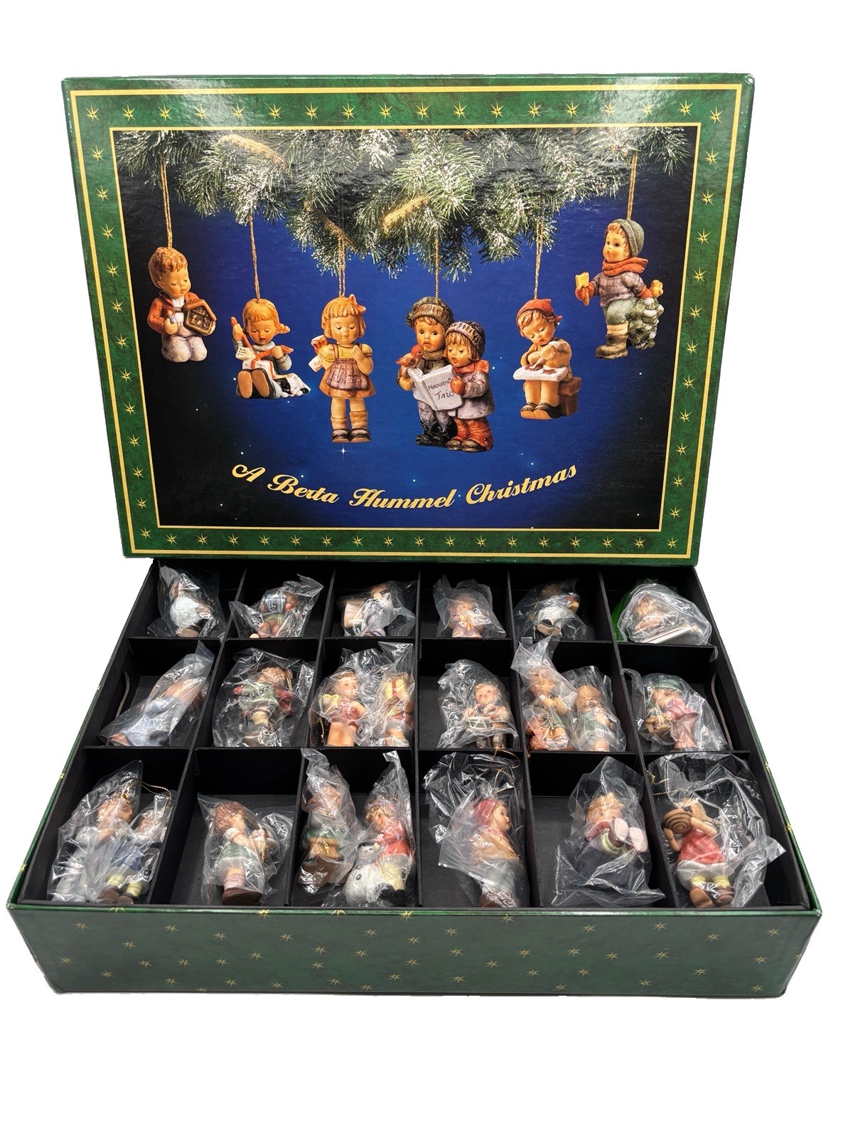 Vintage Berta Hummel Porcelain Christmas Ornaments 45 Pc Two Tier Box Set NOS Vintage Berta Hummel Porcelain Christmas Ornaments 45 Pc Two Tier Box Set NOS