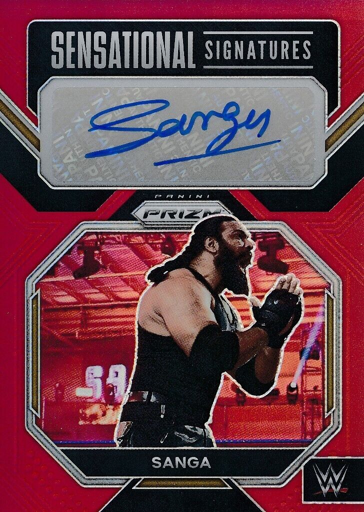 Panini WWE NXT Sensational Signatures Autograph Red Card Sanga #80/99 A2117