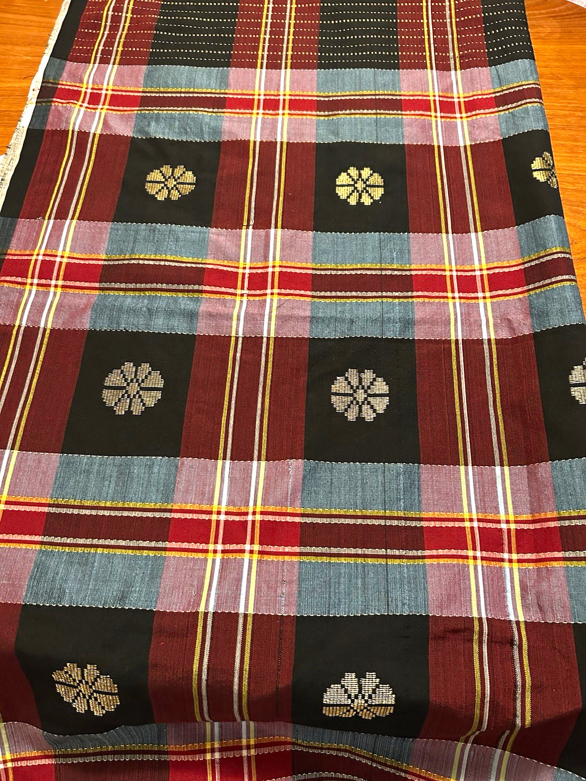 Vintage Malay Songket Fabric 40” x 69” Gold Brocade Bunga Tabur Heritage Textile Vintage Malay Songket Fabric 40” x 69” Gold Brocade Bunga Tabur Heritage Textile