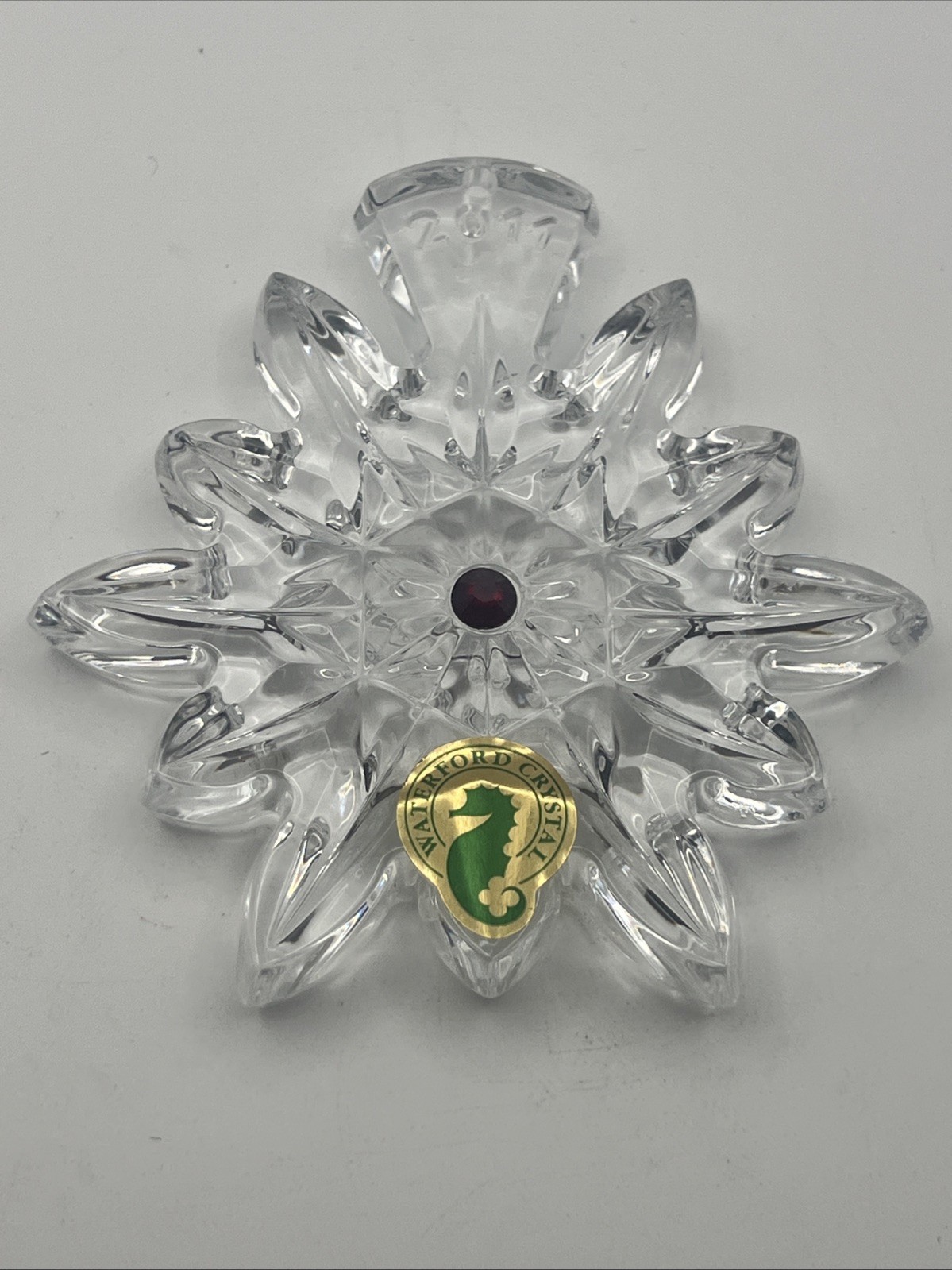 Waterford Crystal Snowflake Wishes For Joy 154707 1st Edition 2011 Red Jeweled Waterford Crystal Snowflake Wishes For Joy 154707 1st Edition 2011 Red Jeweled