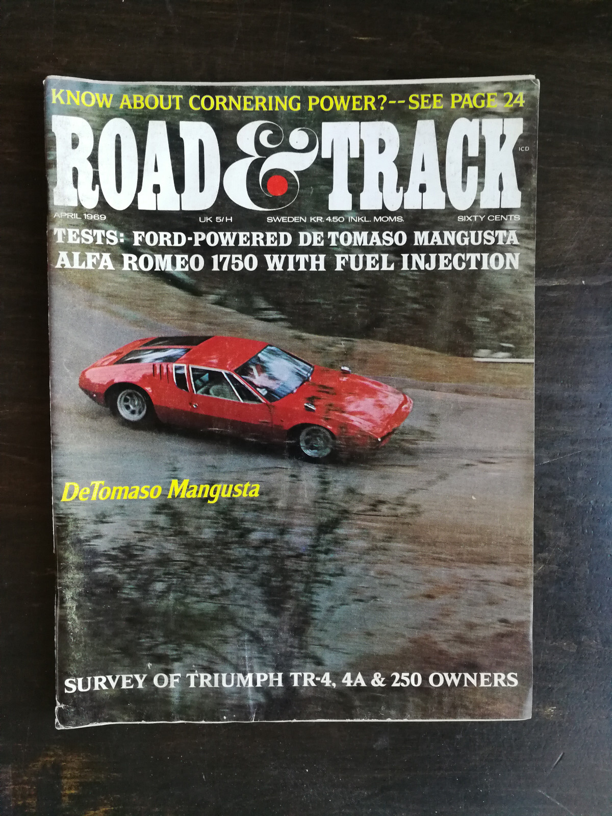 Road & Track April 1969 De Tomaso Mangusta - Greyhound Bus - Alfa Romeo 824