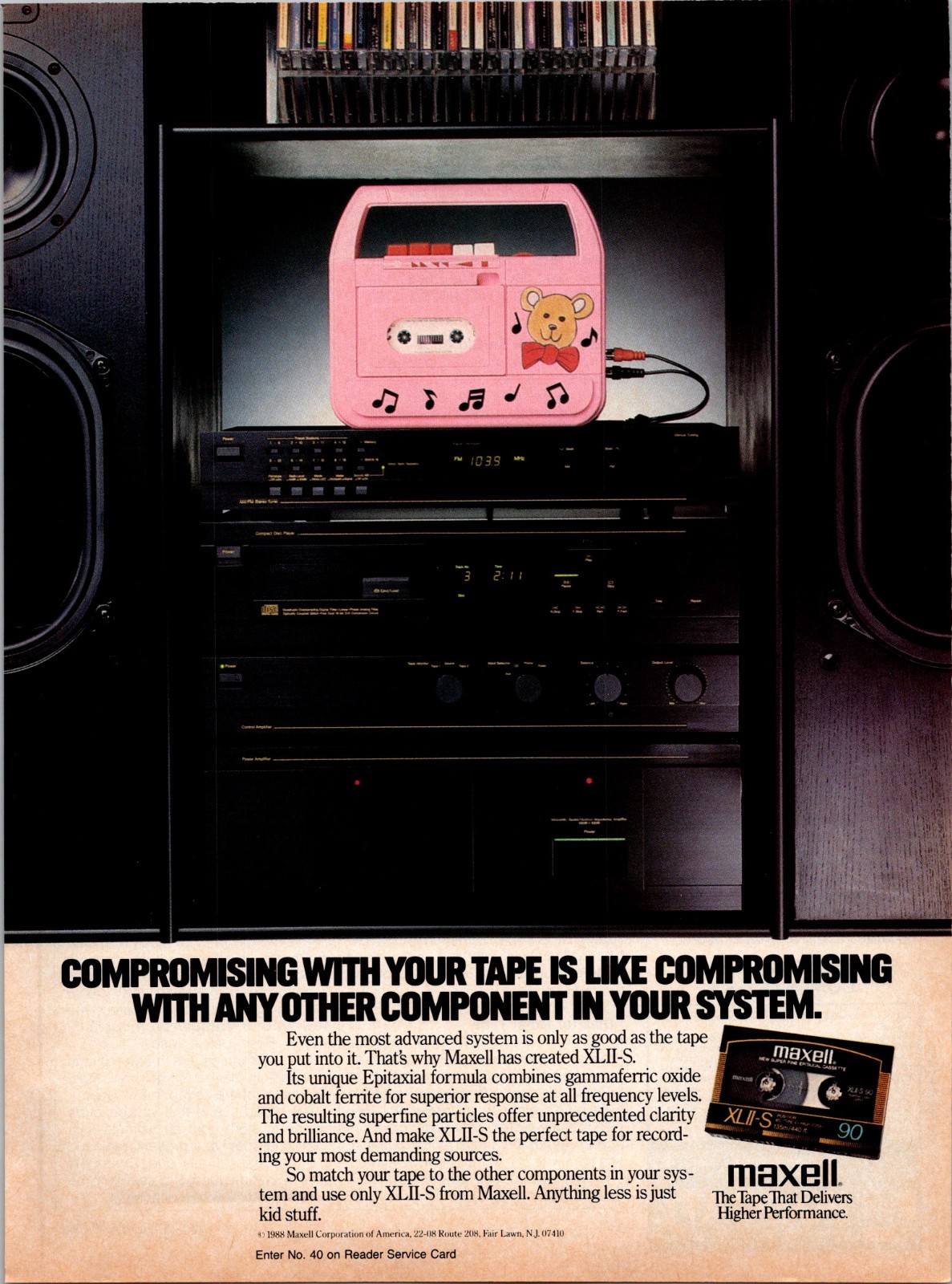 1988 • MAXELL Tape Print Ad • Electronics Audio Pink kids boom box 80s GA.03 1988 • MAXELL Tape Print Ad • Electronics Audio Pink kids boom box 80s GA.03