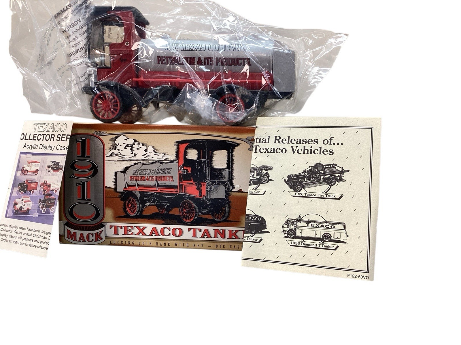 1995 REPLICA OF 1910 MACK TEXACO TANKER TRUCK BANK w/KEY & BOX - NEVER USED
