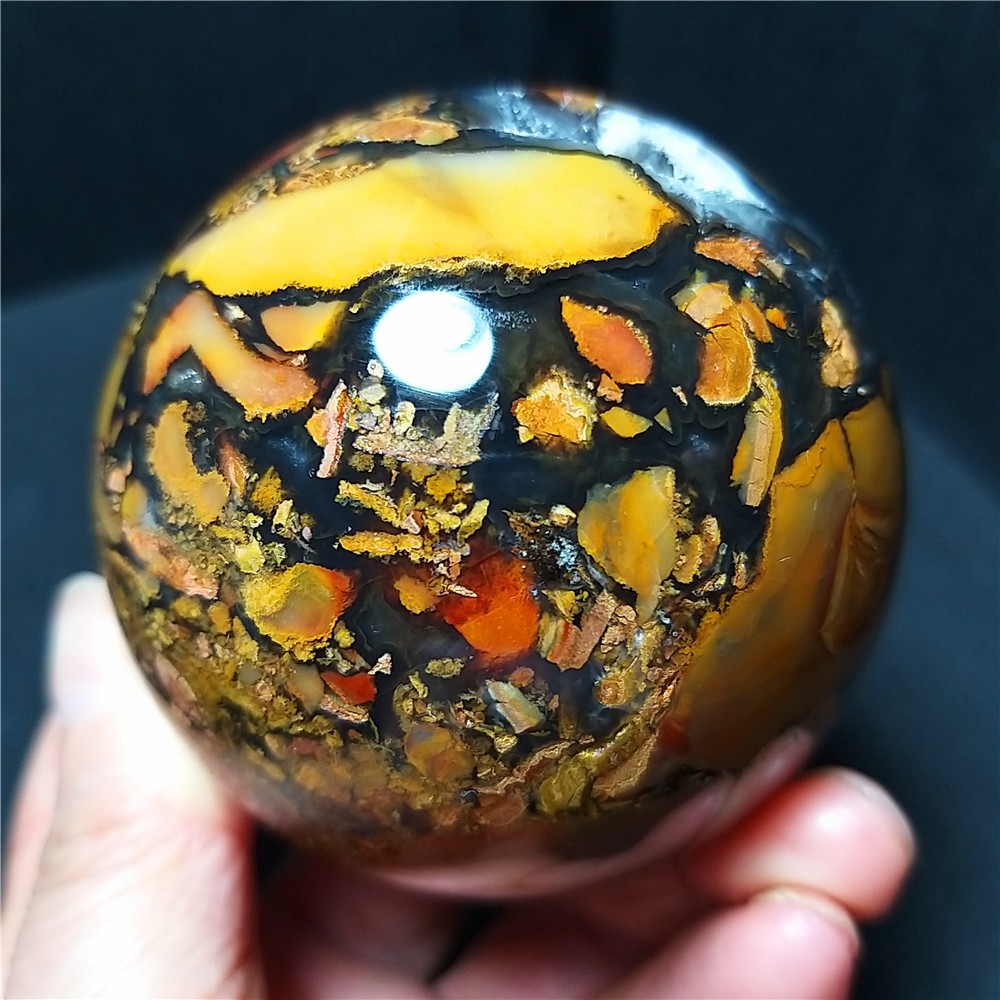 RARE 352G 63mm Natural Polished Colorful Agate Stone Ball Geode Healing A4493 RARE 352G 63mm Natural Polished Colorful Agate Stone Ball Geode Healing A4493