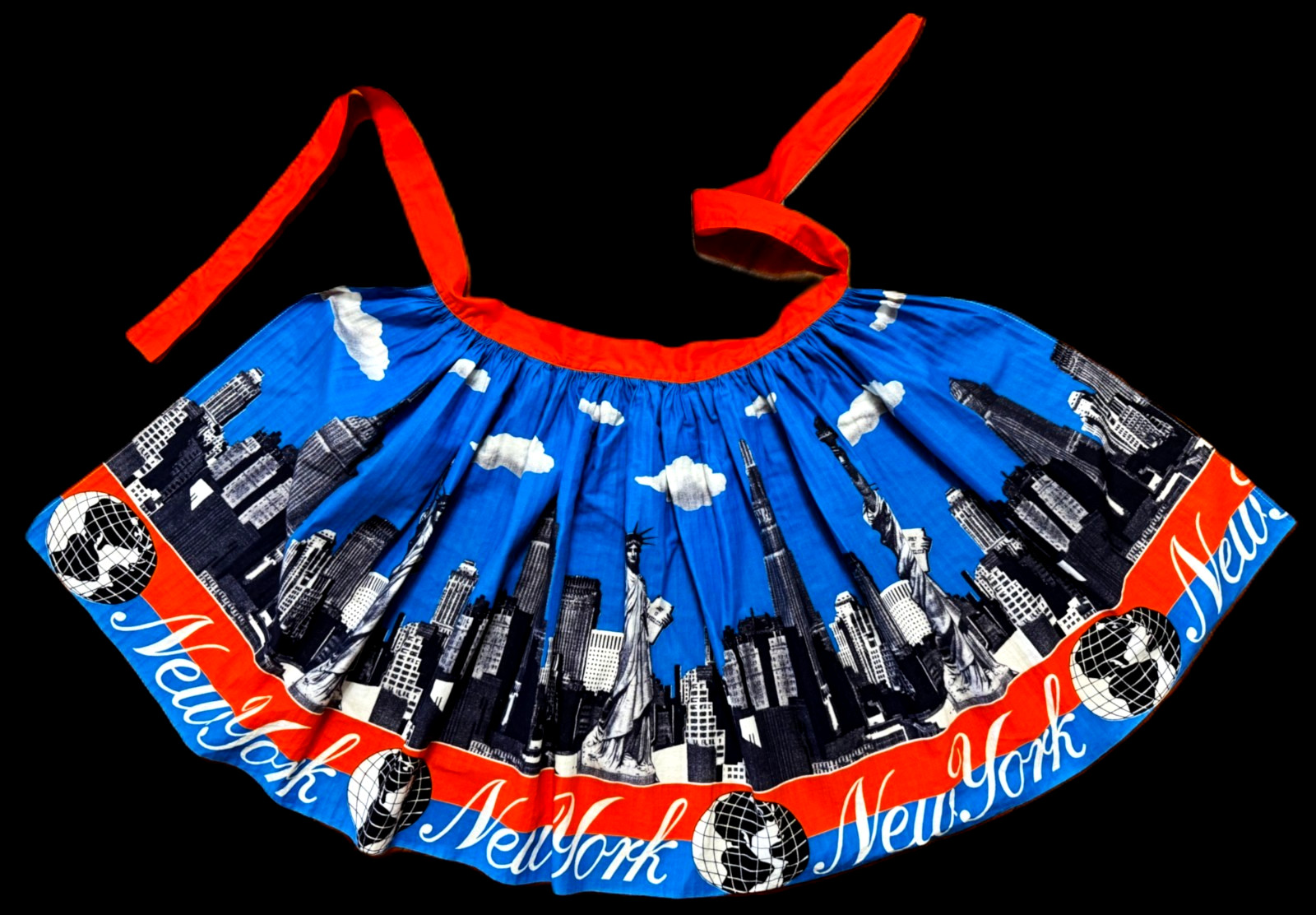 Mid Century Vintage Half Apron Fabulous NEW YORK