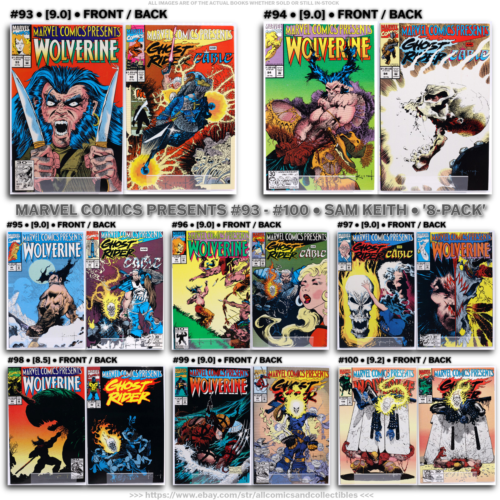 MARVEL COMICS PRESENTS #93 - #100 • '8-PACK' LOT/SET • [~9.0] • 1991 • Sam Kieth
