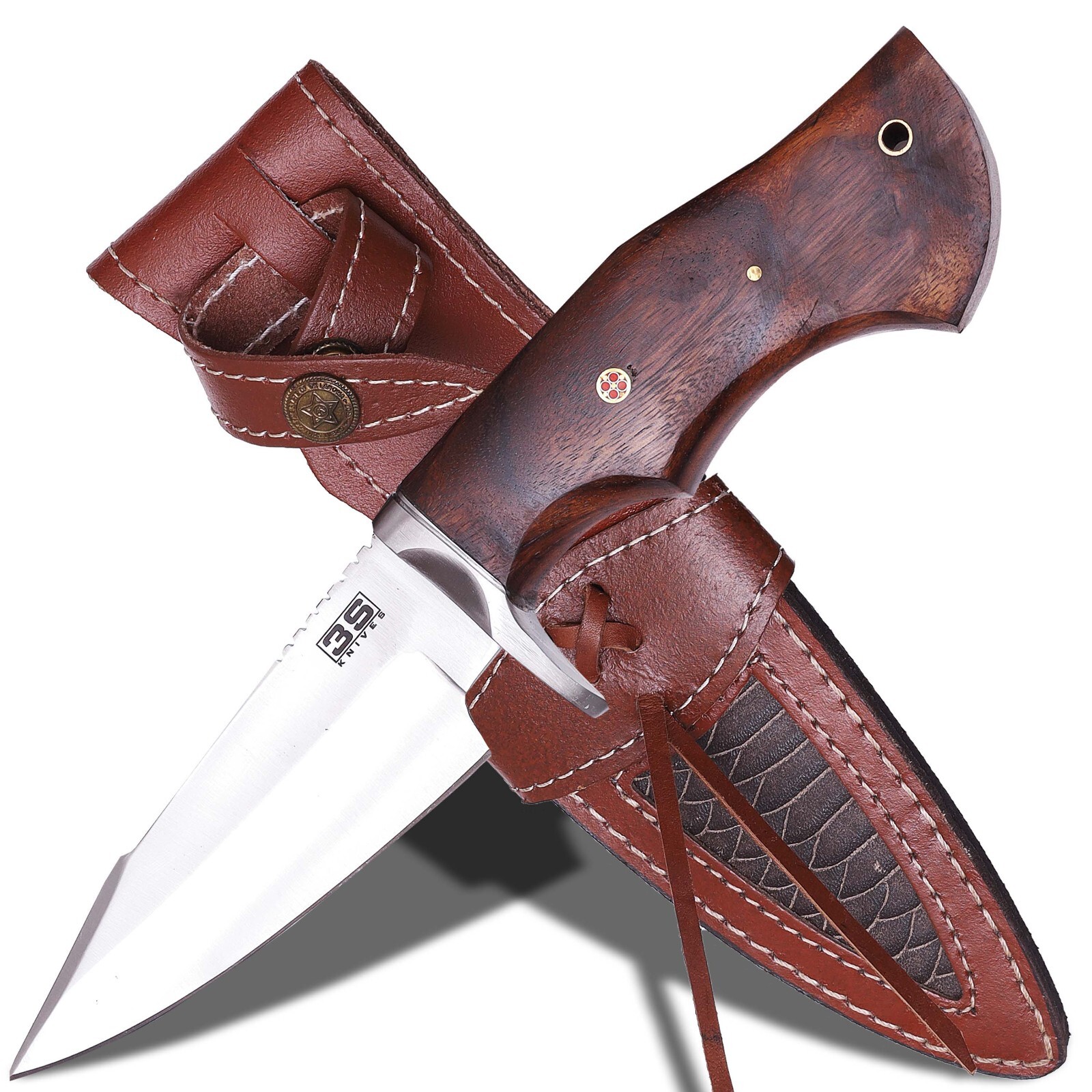 3S Ranger Stainless Steel Skinning Knife - Fixed Blade Hunting/Leather Sheath