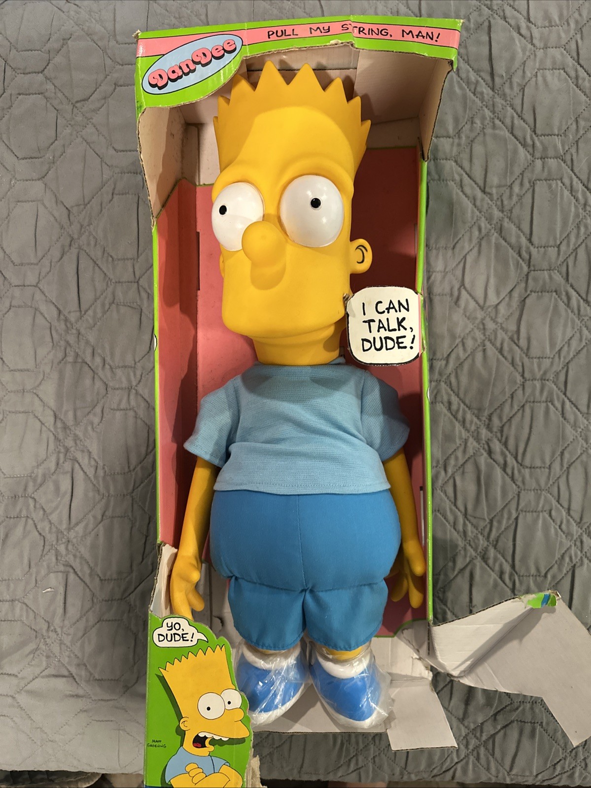 The Simpsons Pull-String TALKING BART SIMPSON 19" Doll by Dandee -   Box Damaged