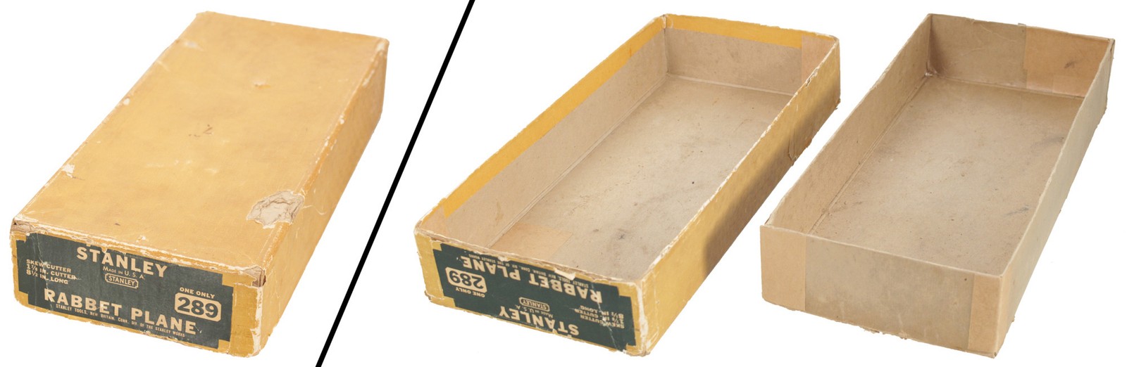Orig. Pasteboard Box for Stanley No. 289 Skew Rabbet Plane- mjdtoolparts Orig. Pasteboard Box for Stanley No. 289 Skew Rabbet Plane- mjdtoolparts
