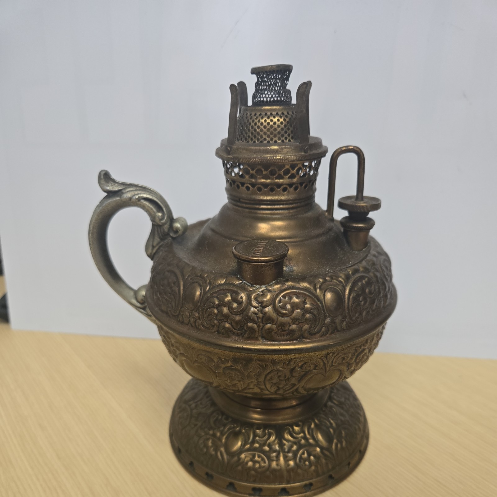 Antique Brass Ornate Miller Center Draft Oil Lamp- Trophy Style- Decor