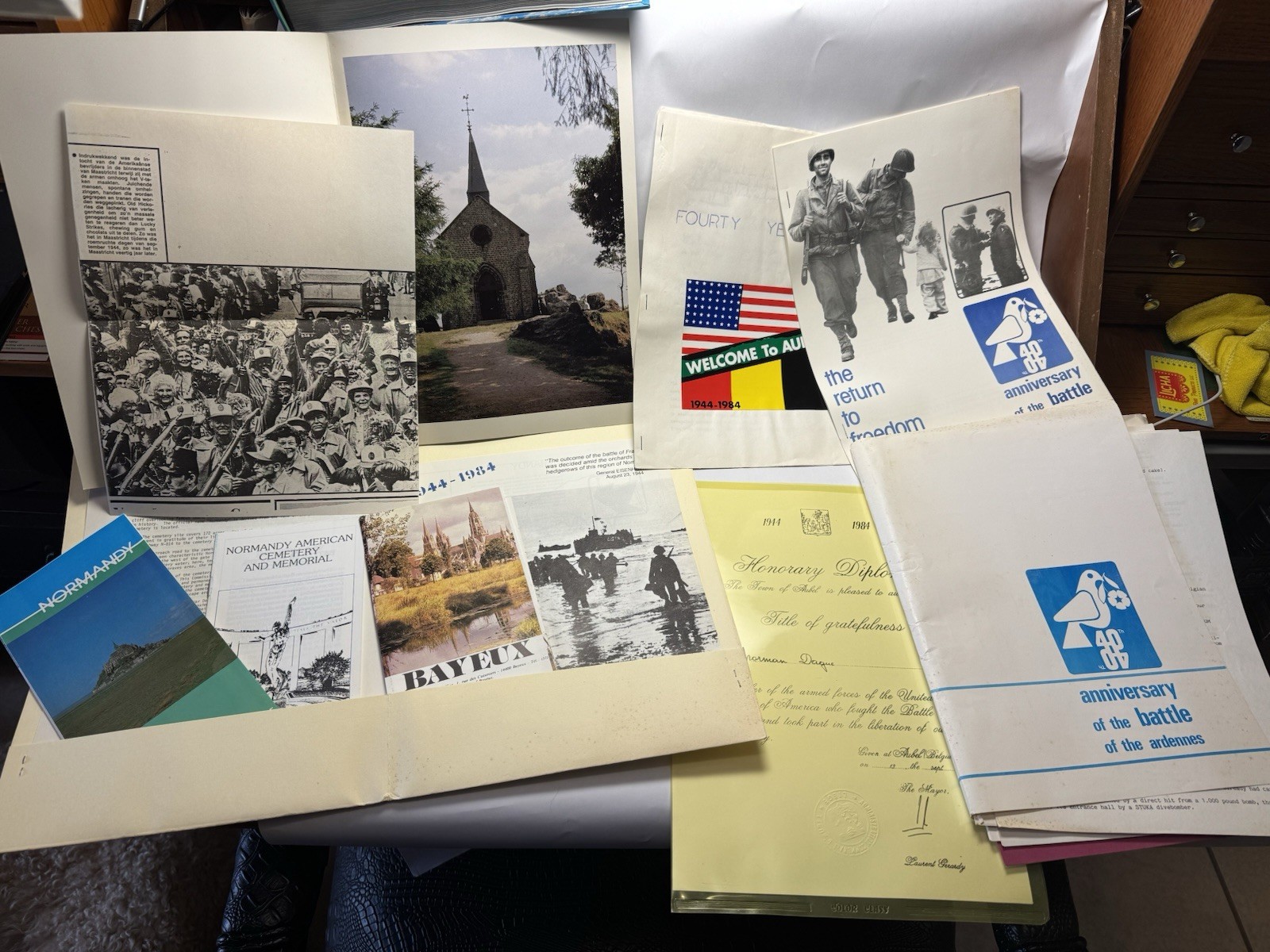 Original WWII Battle of the Bulge Ardennes 40th Anniversary Diploma Ephemera Original WWII Battle of the Bulge Ardennes 40th Anniversary Diploma Ephemera
