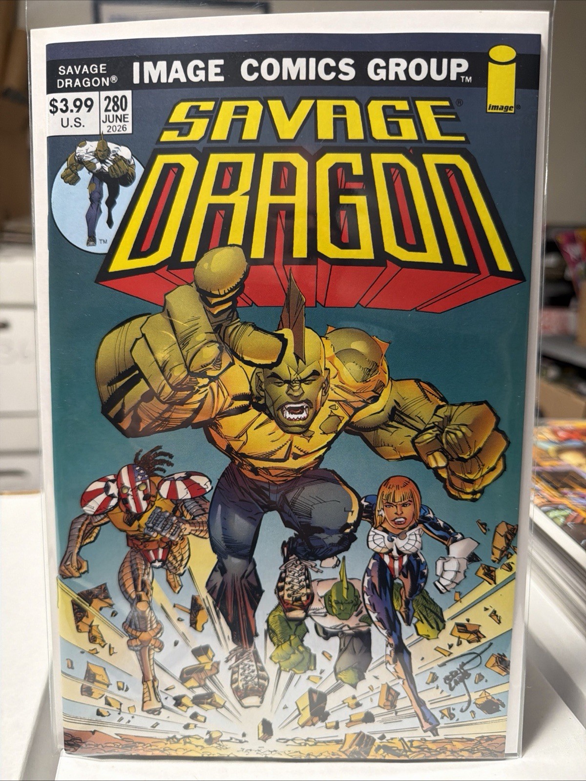 Savage Dragon #280 B 70’s Variant Explicit Last Page Erik Larsen NM Key 2026 Savage Dragon #280 B 70’s Variant Explicit Last Page Erik Larsen NM Key 2026