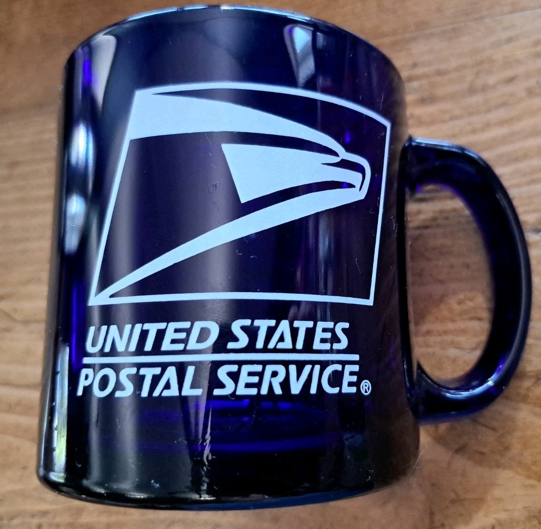 Vintage U.S Post Office Blue Cobalt Coffee Mug 3.5"T Great Condition USA Vintage U.S Post Office Blue Cobalt Coffee Mug 3.5"T Great Condition USA