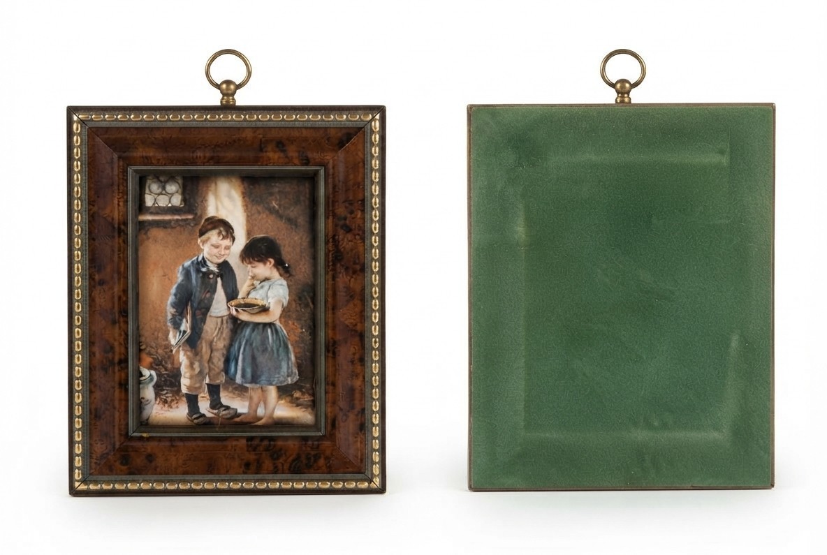 Vintage Style Framed Children Art Miniature Hanging Decor Print For Wall Vintage Style Framed Children Art Miniature Hanging Decor Print For Wall