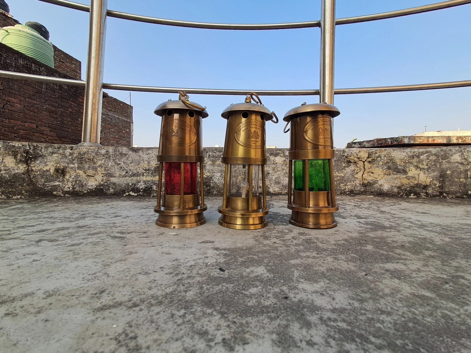 Antique Brass Oil Lamp – Nautical Ship Lantern, Maritime Vintage Lighting 3-Unit Antique Brass Oil Lamp – Nautical Ship Lantern, Maritime Vintage Lighting 3-Unit