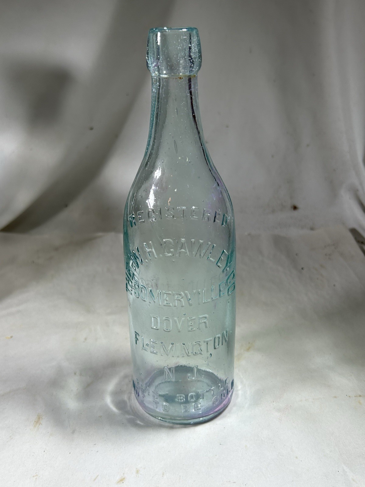 W.H. CAWLEY Co" SOMERVILLE DOVER FLEMINGTON NJ Antique Soda Bottle Blob Top W.H. CAWLEY Co" SOMERVILLE DOVER FLEMINGTON NJ Antique Soda Bottle Blob Top
