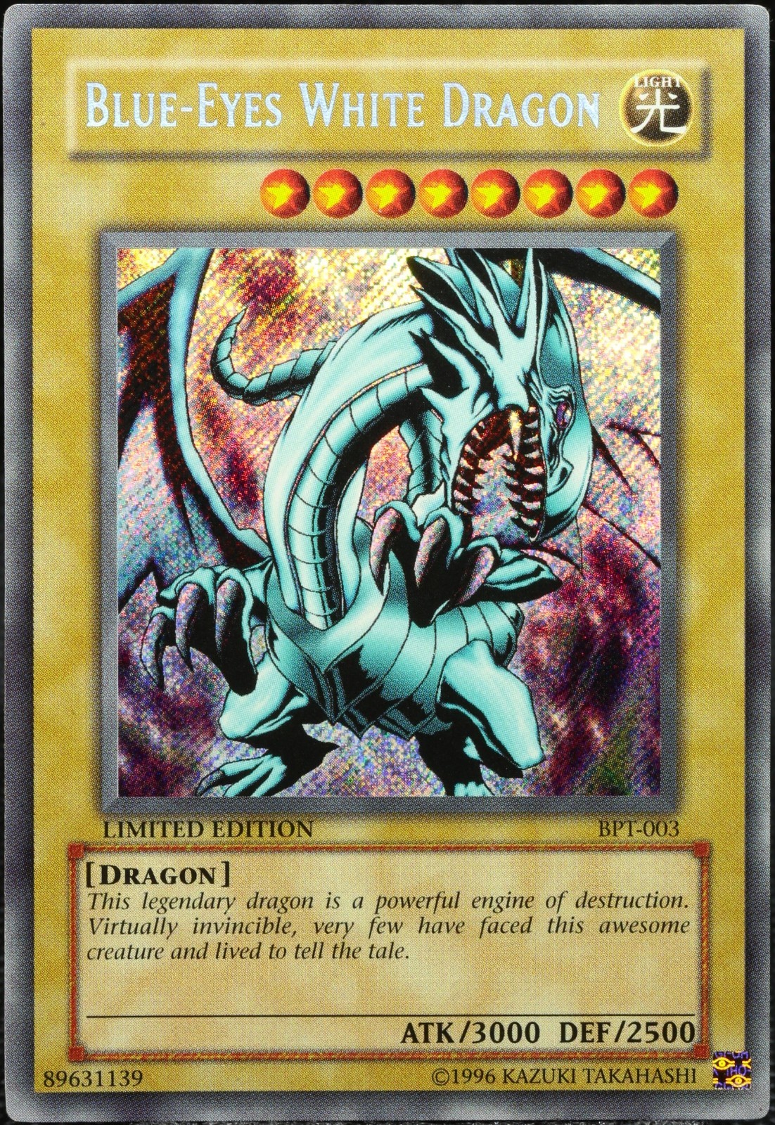 Yu-Gi-Oh Blue-Eyes White Dragon BPT-003 Secret Rare Limited [GD-EX] | EN 2002