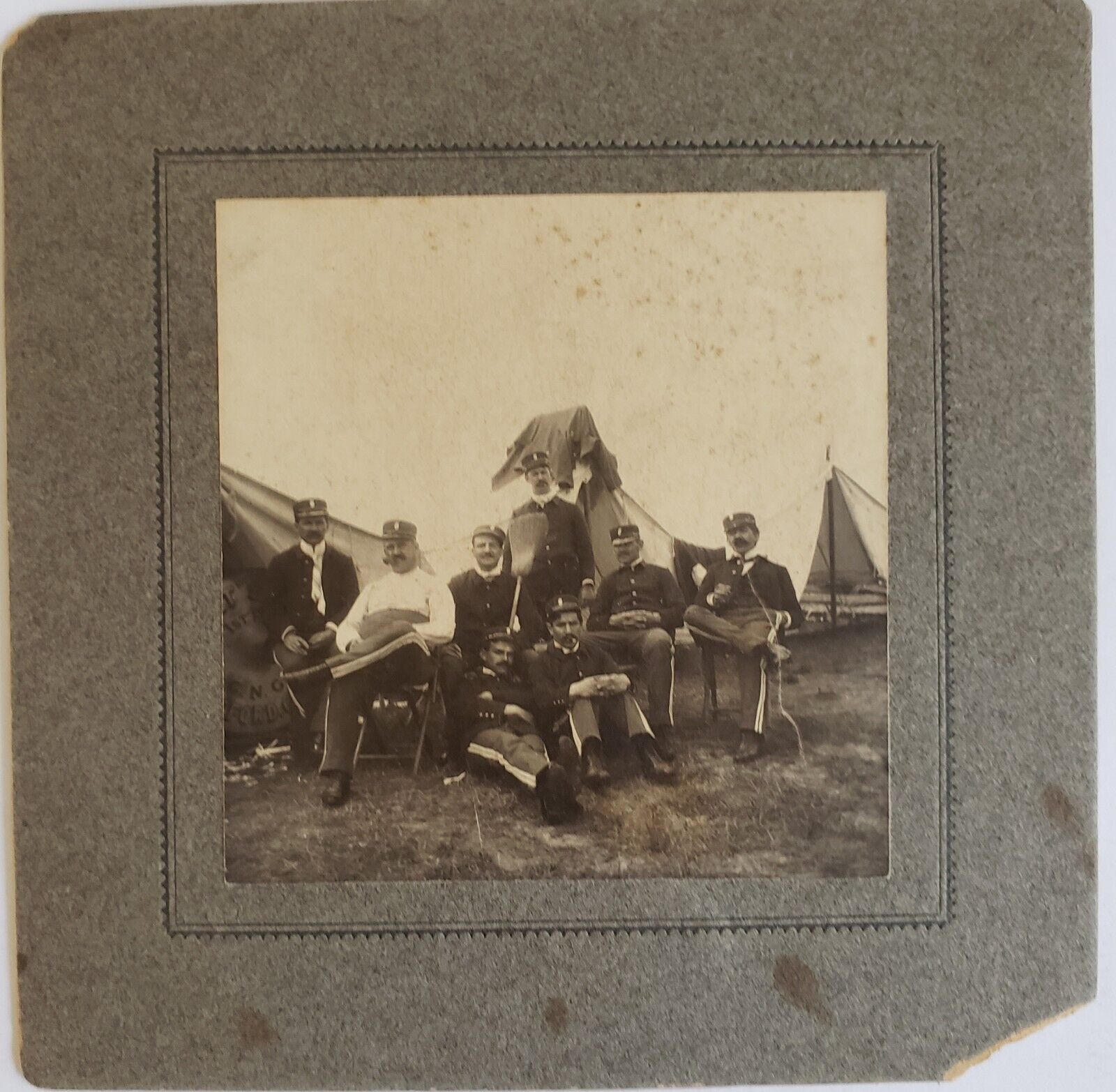 Unique Antique  Photograph  Civil War Soldiers 1862 Virginia Camp?