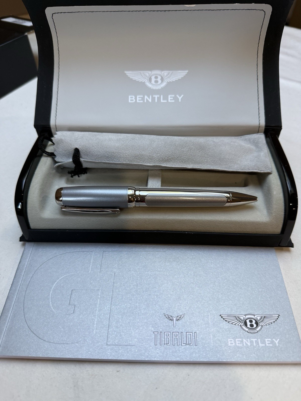 Tibaldi For Bentley Continental Silver Tempest Ballpoint Pen New Mint