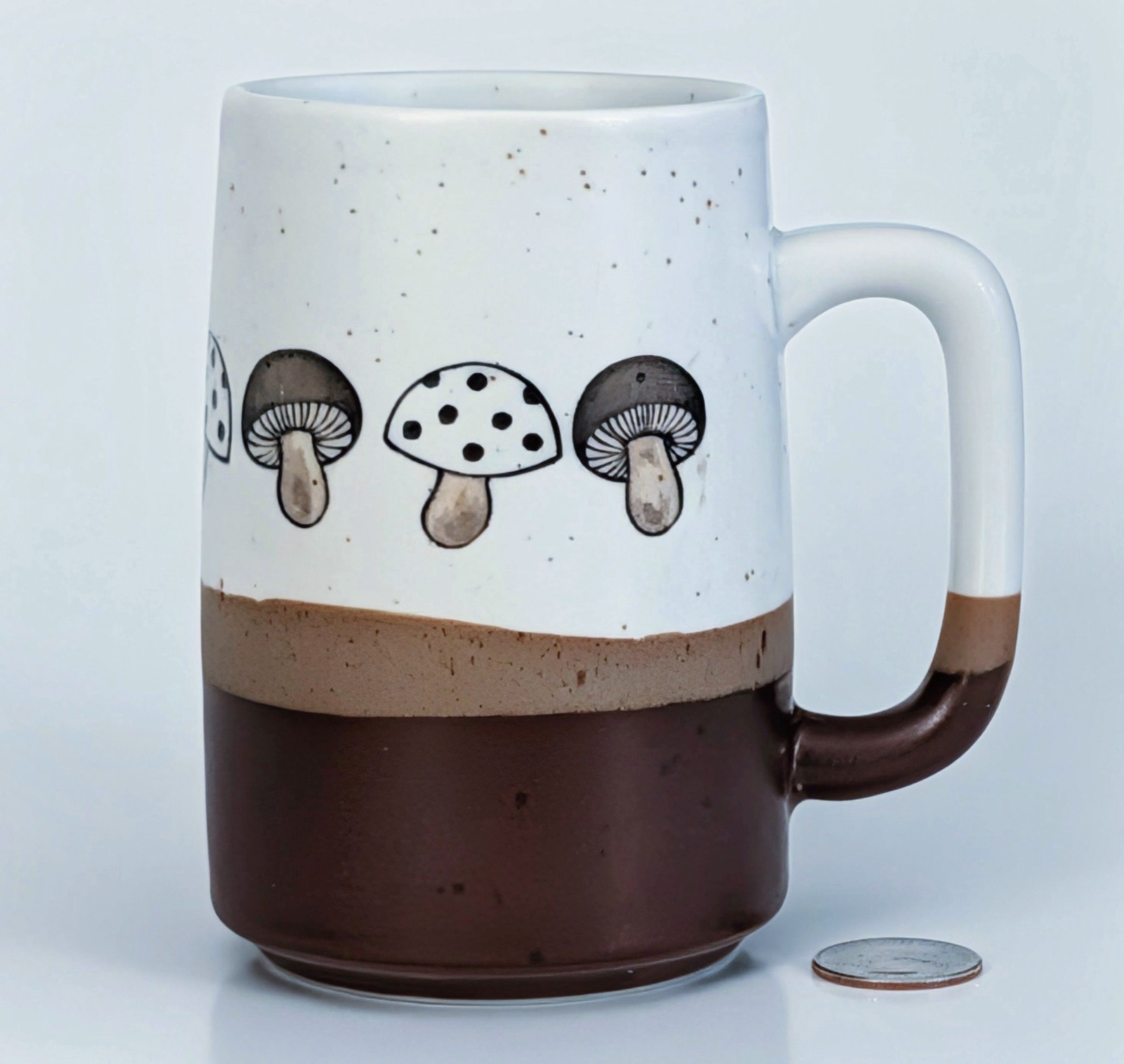 RARE Vtg Jumbo 5" Mushroom Stoneware Coffee Mug Otagiri Brown Speckled 16 oz NOS RARE Vtg Jumbo 5" Mushroom Stoneware Coffee Mug Otagiri Brown Speckled 16 oz NOS