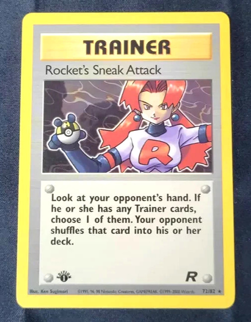Rocket's Sneak Attack 72/82 1st Edition Team Rocket Non-Holo NM Rocket's Sneak Attack 72/82 1st Edition Team Rocket Non-Holo NM