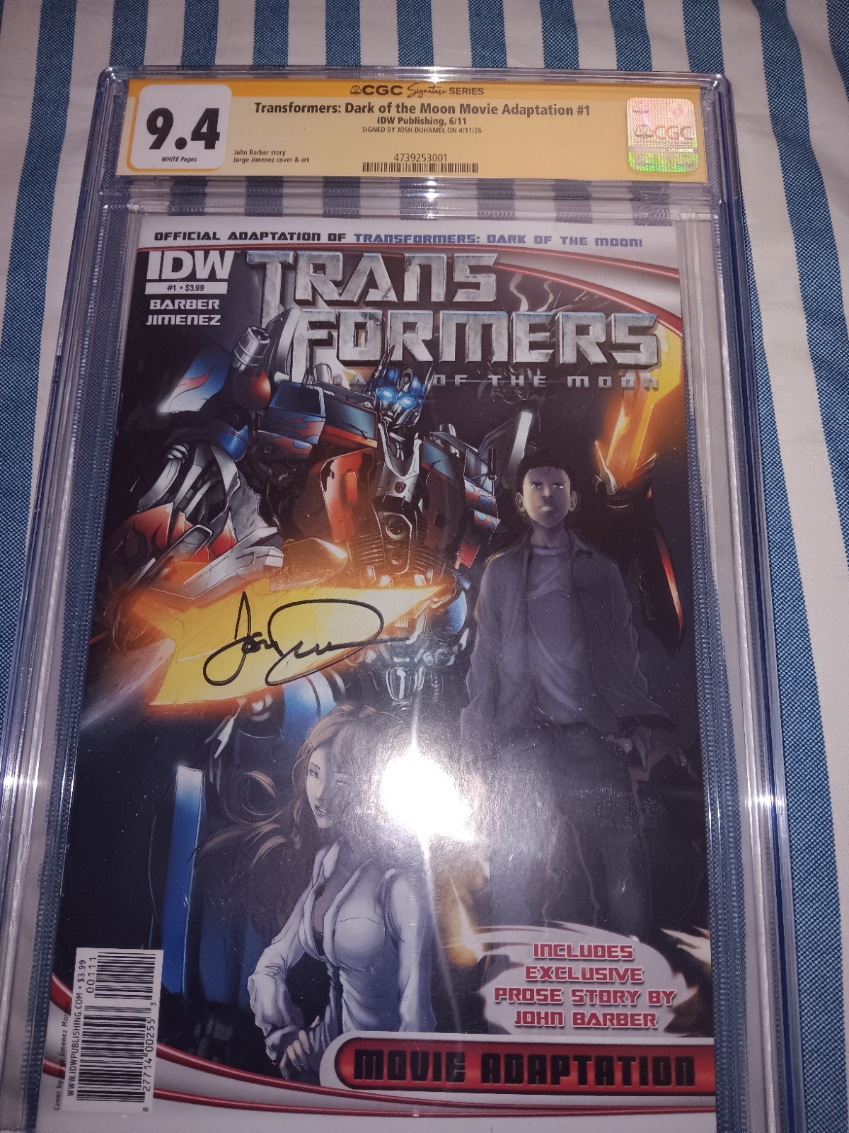 Transformers Dark Of The Moon Movie Adaptation #1 Signed By Josh Duhamel Transformers Dark Of The Moon Movie Adaptation #1 Signed By Josh Duhamel