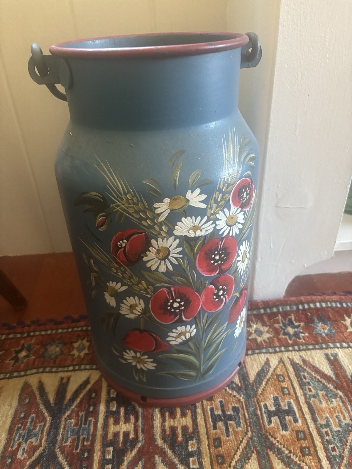 Vintage Hand-Painted German Milk Can - 17.5”- Vintage Folk Art Vintage Hand-Painted German Milk Can - 17.5”- Vintage Folk Art
